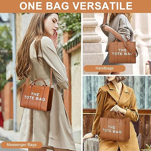 PALAY® PU Tote Bag for Women Cross Body with Detachable Shoulder Belt Fashion Handhold 2 PCS