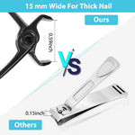 PALAY® Cortaúñas para uñas gruesas, cortaúñas para uñas de los pies, juego de cortaúñas de acero inoxidable con lima de uñas, cortaúñas grande para hombres y mujeres