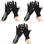 PALAY Driving Gloves for Women with UV Protection and Open Finger Ice Silk Design | 3PCS