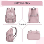 PALAY School Backpack for Teen Girls with Multi Compartment Design and Back Zipper Pouch