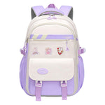 PALAY Girls School Backpack for Daily Use with Stationeries Storage Layer and Padded Straps | 32x22x46cm Waterproof Nylon Purple Bag