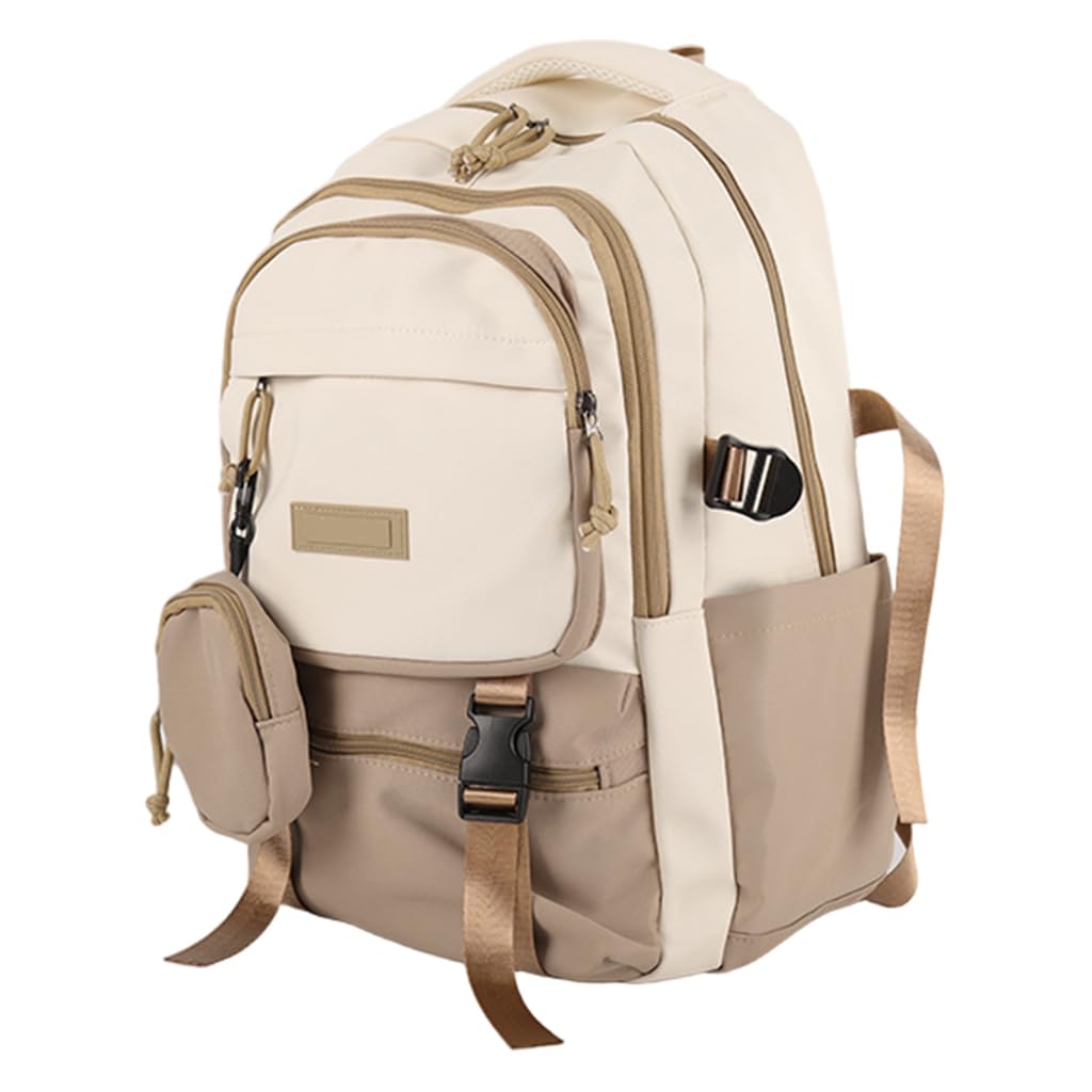 PALAY® Laptop Backpack for Women Men, College School Bag with USB Charging Port, Waterproof Travel Daypack, Lightweight Casual Computer Backpack Fit 15.6 Inch Laptop - Khaki.