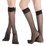 PALAY Nylon Womens Sheer Knee High Stockings for Travel featuring Non Slip Comfort | 2 Pairs Black