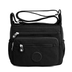 PALAY® Women Crossbody Bag Waterproof Nylon Multi-Layer Crossbody Bag Casual Satchel Bag Shoulder Bag Messenger Bag Travel Crossbody Bag, Black