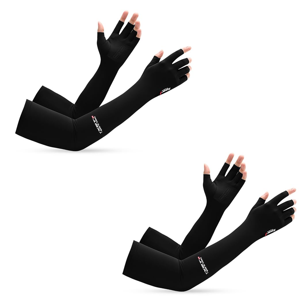 PALAY Hand Gloves for Sun Protection featuring Non Slip Palm and Ice Silk Cooling Sleeves