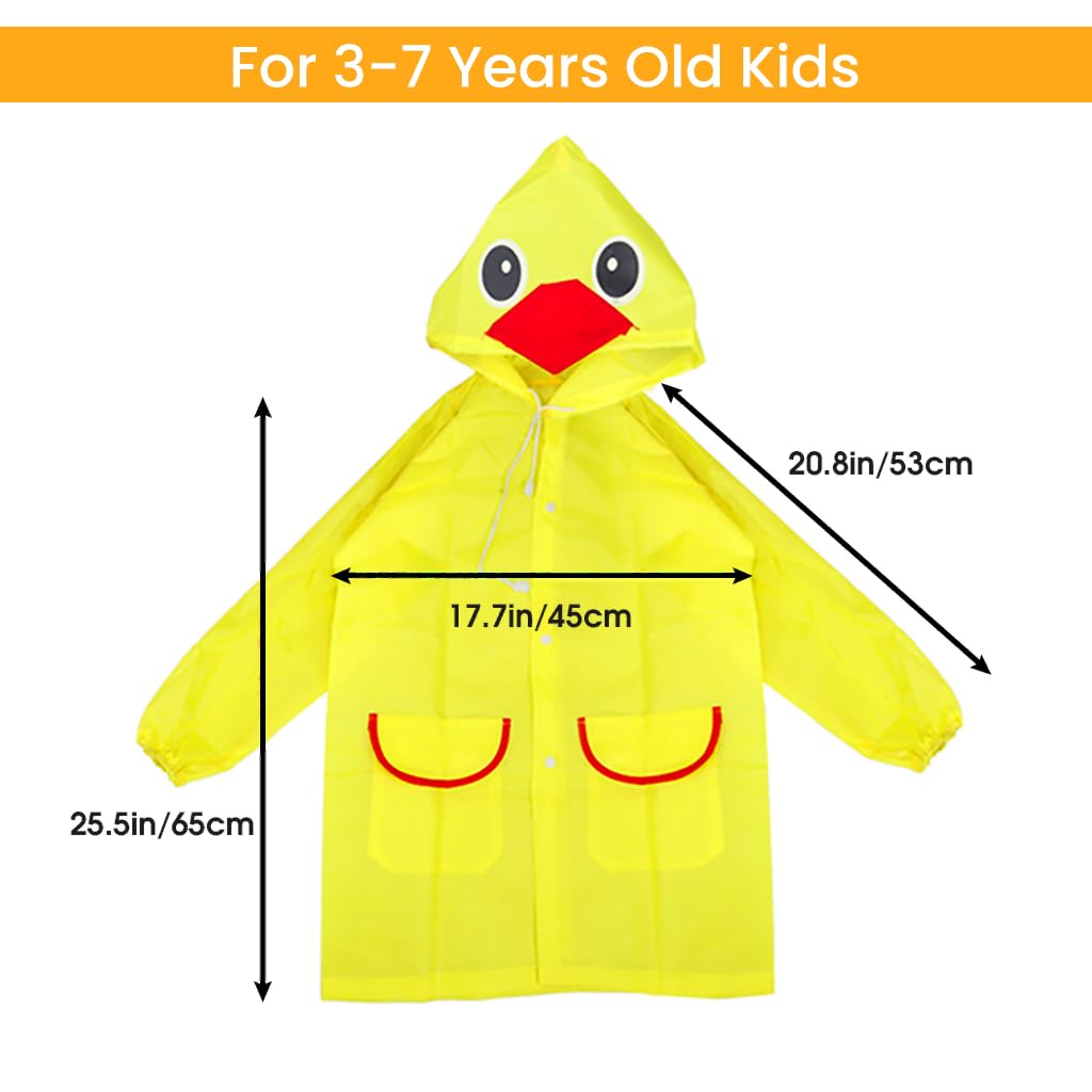 PALAY Umbrella Raincoat Set for Kids with Adjustable Hood and Pockets | Pink Unicorn 3–7 Years