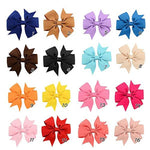 PALAY® 20 Pieces Hair Bows For Kids Girls 3 Inch Grosgrain Ribbon Hair Bows Alligator Clips For Baby Girls, Hair Accessories, Multi
