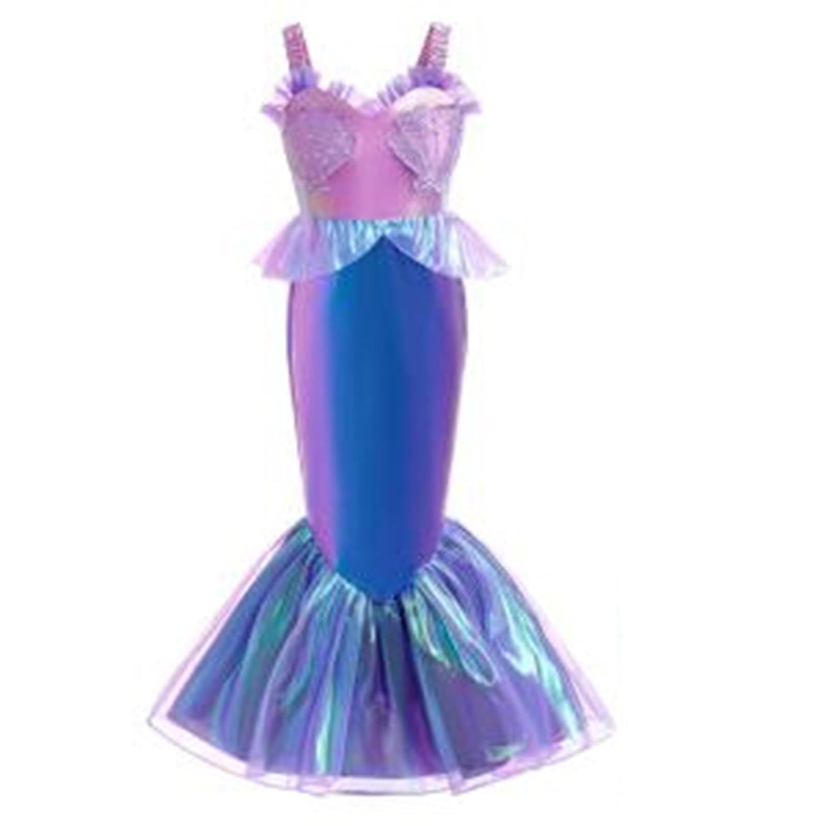 SNOWIE SOFT® Mermaid Dress for Kids Girls - Little Mermaid Costume for Girls with Bag Princess Dress for Girls 5-6 Years Birthday Gift