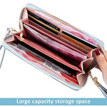 PALAY® Womens Long Wallet Tassel PU Leather Multi Slots Zipper Coin Large Purse 2 PCS