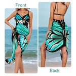 PALAY® Beach Wear Dress for Women Stylish Butterfly Print Beach Dress Fashion Beach Wear Cute Waterproof Goa Dress Lightweight Swimsuit Cover Up Beach Outfits for Women - Size L 2 PCS