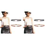 PALAY Waist Belt for Women featuring Metal Buckle Closure 96cm Slim PU Leather | Black and Brown