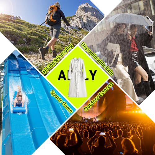 PALAY® Women Rainwear Long Waterproof Raincoat EVA Hooded Rain Coat with Wide Brim Detachable Clear Face Cover Zip and Buttons Riding Outdoor Windproof Length 121CM 2 PCS