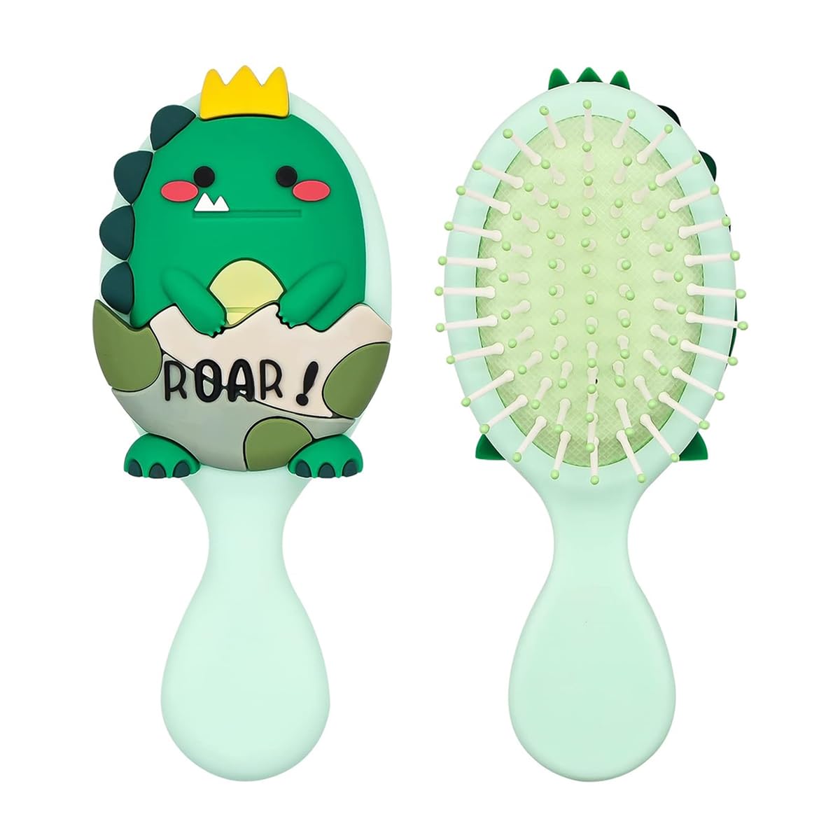 PALAY® Toddler Hair Brush Girls Paddle Hair Brush 3.1 Inches Kids Hair Brush Small Hair Brush Scalp Massager Hair Brush Cartoon Dinosaur Hair Brush