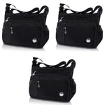 PALAY Women Shoulder Bag for Everyday Use with Multi Pocket Design and Waterproof Nylon | 3 PCS Set Black