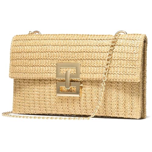 PALAY® Crossbody Bag for Women Straw Purse Clutch Evening Handbag Casual Summer Beach Straw Shoulder Bag for Woman