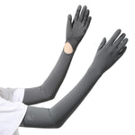 PALAY UV Protection Arm Sleeves for Driving and Cycling with Anti Slip Palm & Ice Silk Fabric | 22.2 in One Size Grey