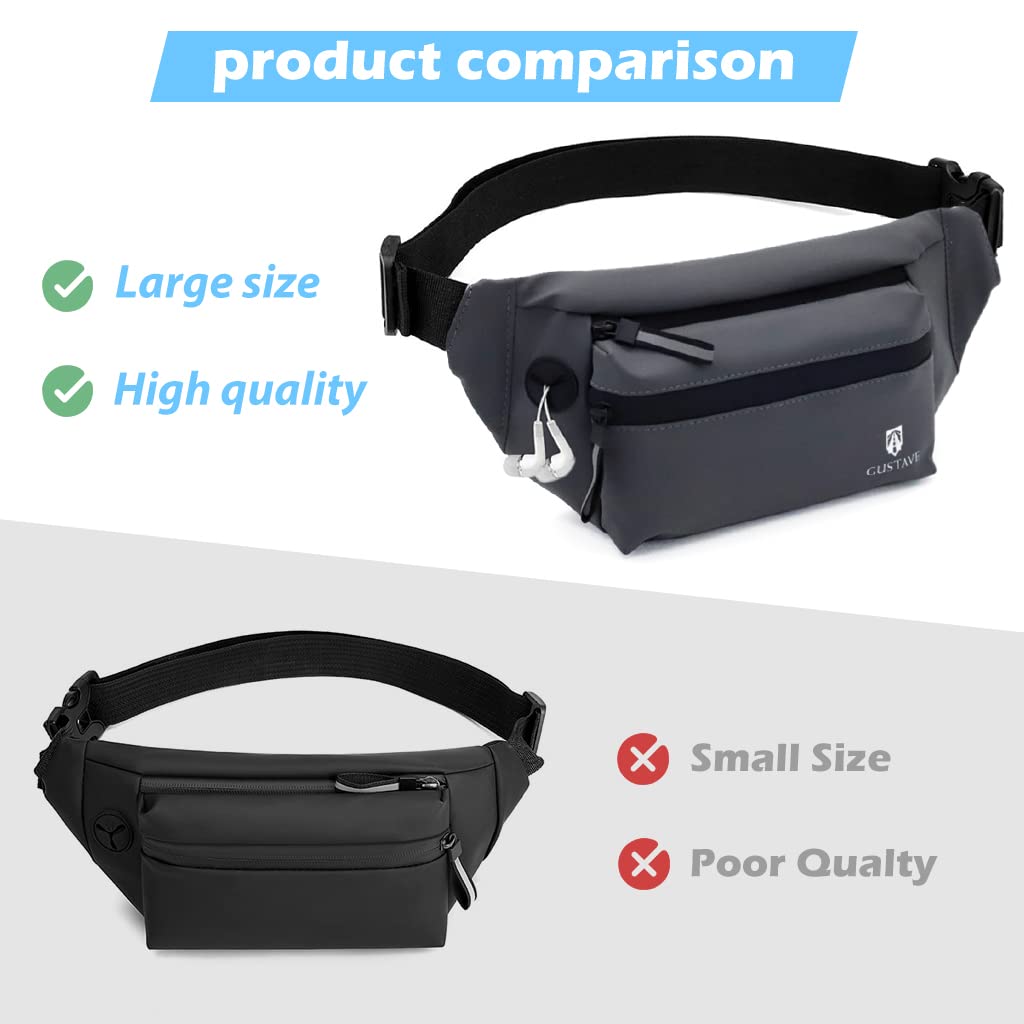 PALAY® Waist Bag for Men Women with Adjustable Strap, Waterproof Chest Bag Large Fanny Pack Bum Bag for Hiking Travel Camping Running Sports Outdoors