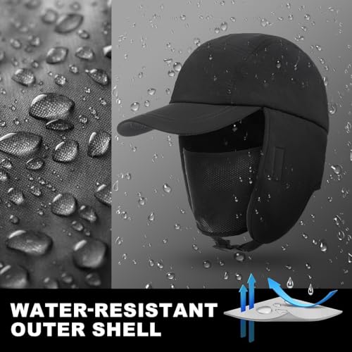 PALAY® Winter Cap for Men Outdoor Riding Cap with Earflap & Removable