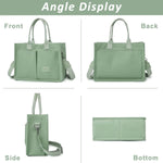PALAY Tote Bag for Women with Multi Pocket Layout and Removable Shoulder Strap | Mint Green Canvas