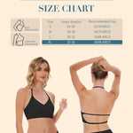 PALAY® Women's Low Back Seamless Bras Backless Multiway Convertible Adjustable Strap Halter Lifting Bra Spaghetti Strap Wire-Free with Padded Removeable, XL