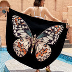 PALAY® Beach Wear Dress for Women Butterfly Print Swimming Suit Waterproof Adjustable Straps Cover Up Sarongs Bikini Set Lightweight Swimsuit Vacation Outfits 3PCS