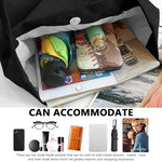 PALAY® Tote Bag Corduroy Grocery Large Hand For Women Shopping Shoulder Commuting Black 3PCS