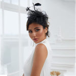 PALAY Fascinator Hats for Women with Mesh Feathers and Pearl Flower | Vintage Tea Party Headwear