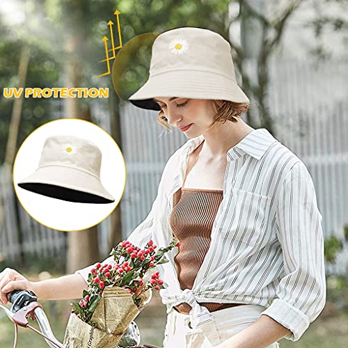 PALAY® Women Bucket Hat Foldable Cotton Sun Beach Hat Fisherman Hat Casual Outdoor Cap Lovely Bomber Hats for Women Men Boy Girl, Multi-Colour, Free Size