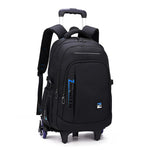 PALAY® School Backpack on 6-Wheel Backpack with Retractable Pull Handle School Backpack Detachable Wheel Stand Design Fashion Travel Backpack School Gift for Kids 6-12 Years Old