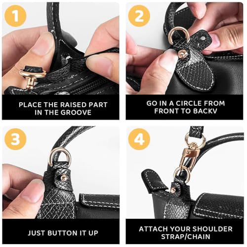 PALAY® Bag Leather Strap Replacement Crossbody Shoulder Straps Fashion 47 Inch Adjustable Quick Release Purse Modification DIY Kit Black 2PCS