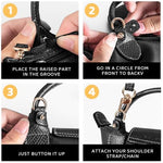 PALAY® Bag Leather Strap Replacement Crossbody Shoulder Straps Fashion 47 Inch Adjustable Quick Release Purse Modification DIY Kit Black 3PCS