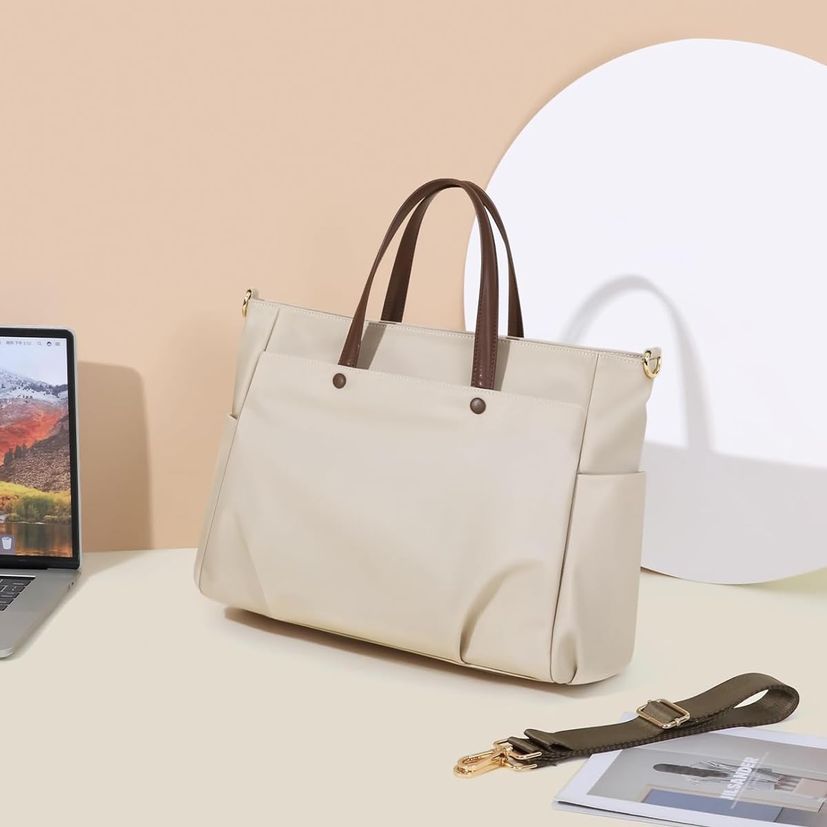 PALAY Tote Bag for Women 16.5 in Large Handbag with Removable Strap & Waterproof Oxford Fabric | Ideal for Office and Daily Use