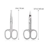 PALAY® Tijeras de Bello Facial Curvo y Redondeado para Hombres y Mujer, Tijeras para Cortar El Pelo de La Nariz, de La Barba, para Orejas, Nariz con La Tijera Chata Acero Inoxidable Profesional