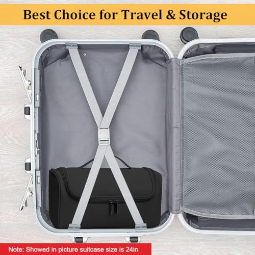 MAYCREATE® Estuche de Viaje para Dyson, Bolsa de Almacenamiento de Air Wrap, Impermeable de PU Mejorada, Organizador de Shark Flexstyle, Funda de Almacenamiento Portátil con Gancho para Colgar (Negro)