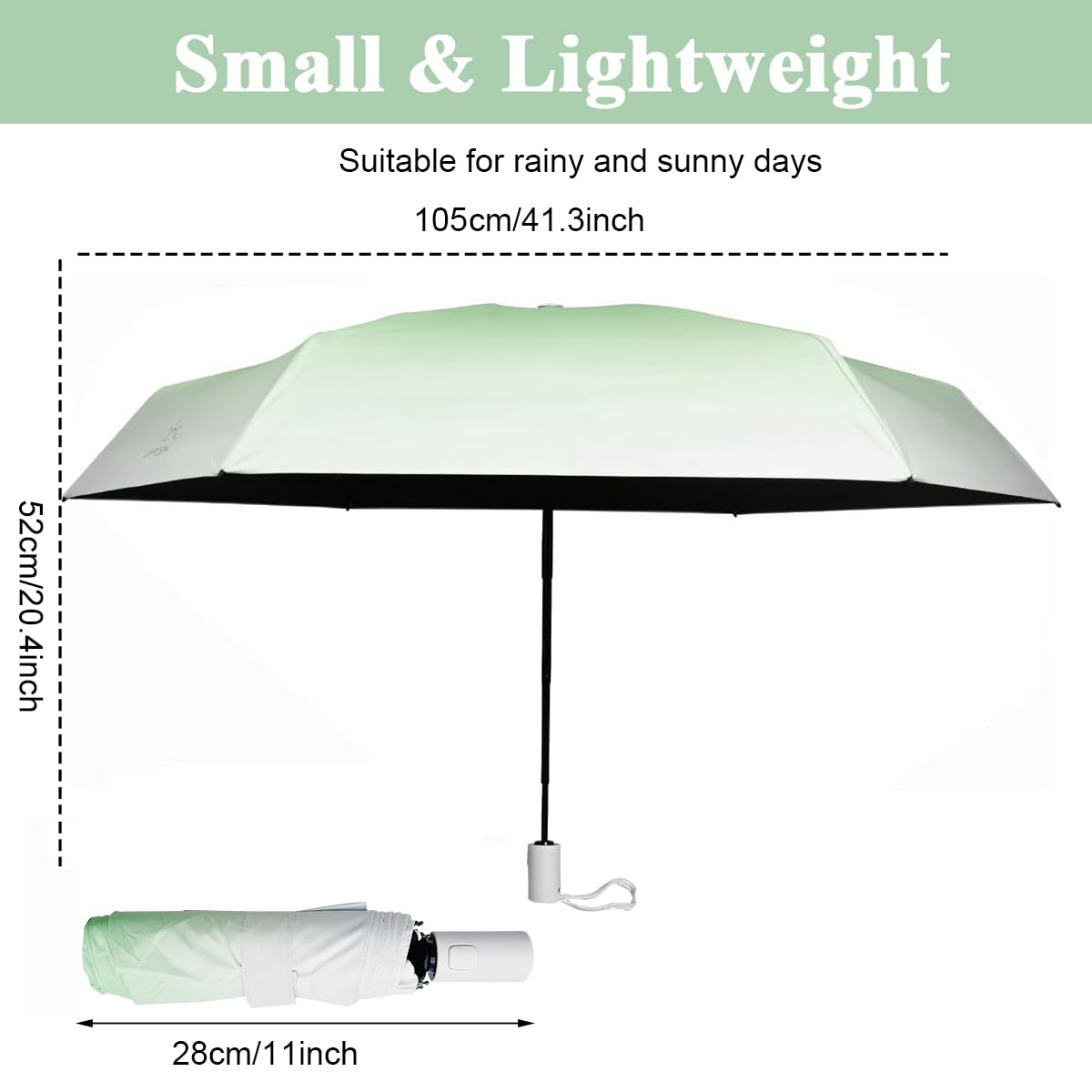 PALAY Sun Travel Umbrella for Women with UPF 50+ UV Protection and 190T Water‑Repellent Fabric