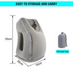 PALAY® Inflatable Travel Pillow, Inflatable Neck Air Pillow for Sleeping, Support Head, Chin, Neck and Lumbar, Avoid Neck & Shoulder Pain, Comfortable for Airplane, Car, Polyvinyl Chloride, Grey