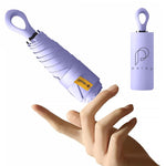 PALAY® UPF 50+ Sun Umbrella Travel Sun Umbrella Black Coated Liner & Fiberglass Ribs Design Fashion Folding Travel Lightweight Umbrella with Rubberized Loop Handle, Purple