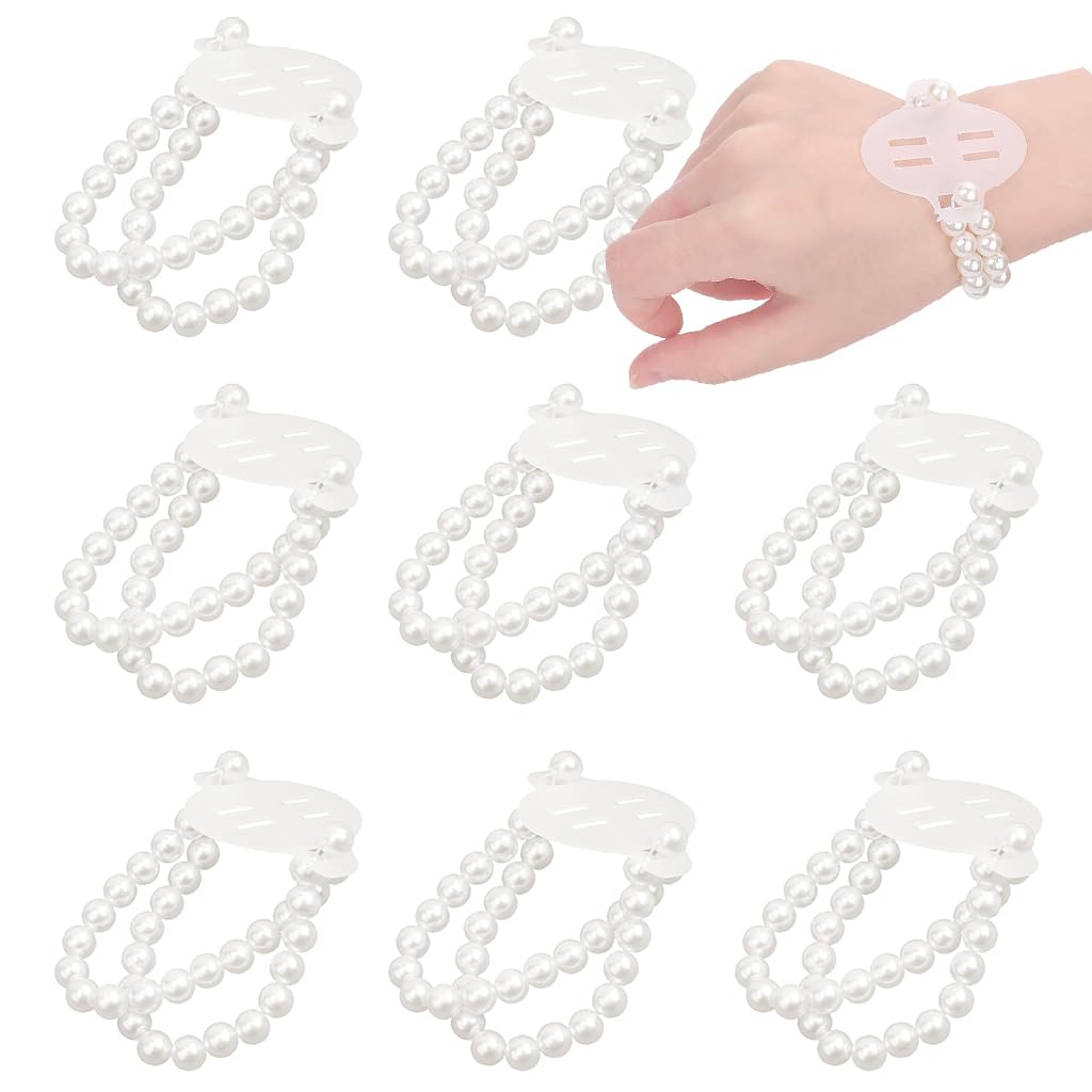 PALAY Pearl Corsage Wristlet Bracelet for Weddings and Proms featuring 8 Elastic Bands | DIY Bridal Accessories