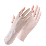 PALAY® Sun Protection Gloves UPF 50+ Summer Bike Gloves for Women Bike Riding Driving Golfing, Breathable Nylon Ice Silk Outdoor Hand Glove with Wrist Extension, Touch Screen Design (Pink)