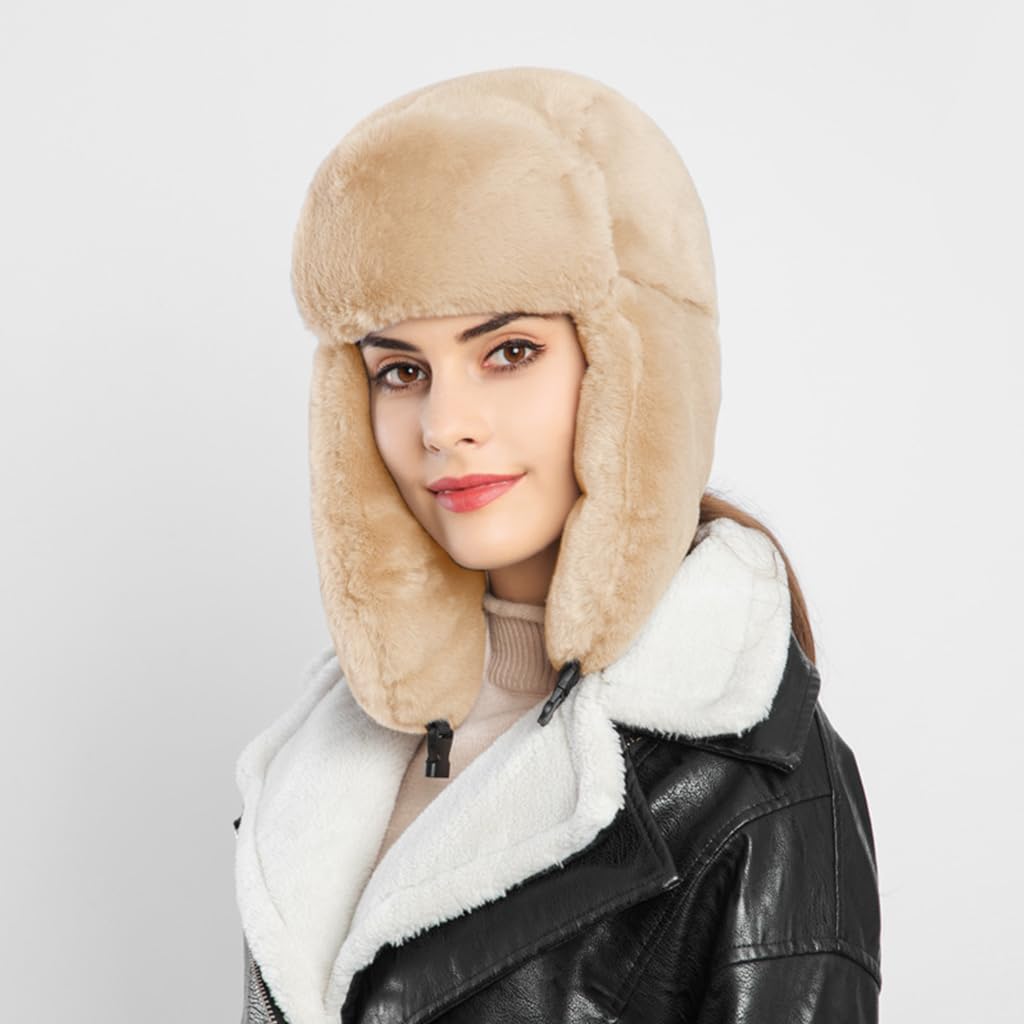 PALAY® Winter Warm Hat Trapper Hat Fleece Warm Hat Motorcycling Hat Unisex Windproof Winter Cap for Men and Women Fashion Plush Trapper Hat Christmas Gift