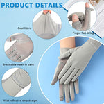 PALAY® 2 Pairs Hand Gloves for Sun Protection, Sun Protection Gloves for Women Bike Riding, UPF 50+ Breathable Summer Hand Glove for Cycling Riding Fishing, Non Slip & Touch Screen (Grey & White)