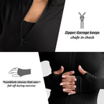 PALAY Gym Wear for Women with Zip Up Closure and Long Sleeves | 87% Polyester 13% Spandex