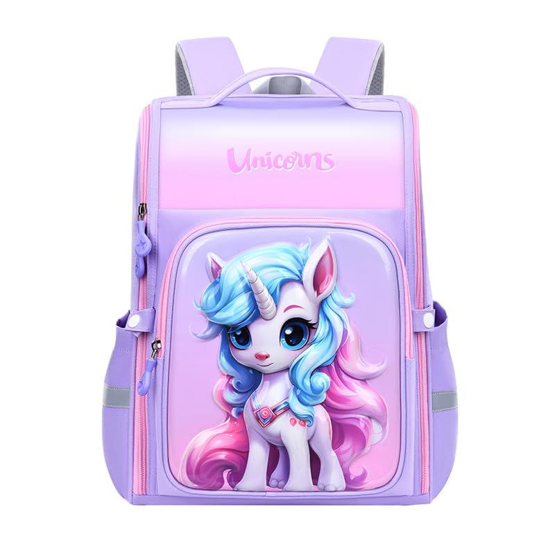 PALAY® School Backpack Unicorn School Backpack for Girls Aged 6-12 Years Old