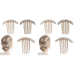 PALAY Pearl Claw Hair Clips Set for Elegant Buns with Alloy Comb Design & Rhinestones | 6PCS