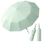 PALAY UV Umbrella for Rain and Sun Protection with 23 in Canopy and 12 Fiberglass Ribs | Compact Green Travel Design