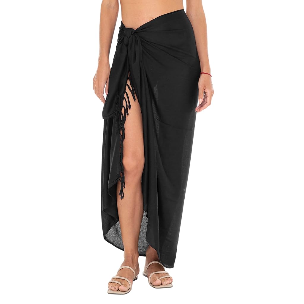 PALAY Women Beach Cover Up for Beach and Pool with Tassel Edge 70.87x43.31 in Cotton