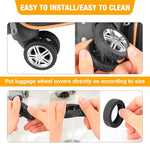 PALAY® 16PCS Luggage Wheel Silicone Protector Cover Suitcase Silent Shock-Proof Carry on Wheels for Wheel-on Luggage Black