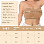 PALAY® Strapless Bra for Women Padded Non-strap Bra for Heavy Breast Off-Shoulder Bra Removable Breast Pads Design Non-slip Bra Casual Strapless Bra, L