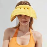 PALAY Sun Hat for Women with 5.5 in Wide Brim and 2 in 1 Roll Up Headband | Yellow UV Protection