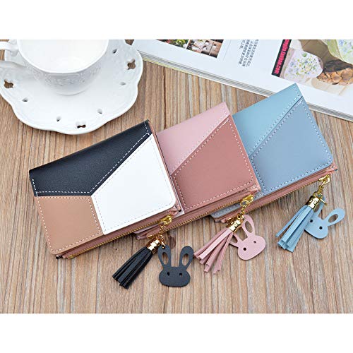 PALAY Small Womens Wallet for Girls with Zipper and Snap Closure | Soft PU Leather 2PCS